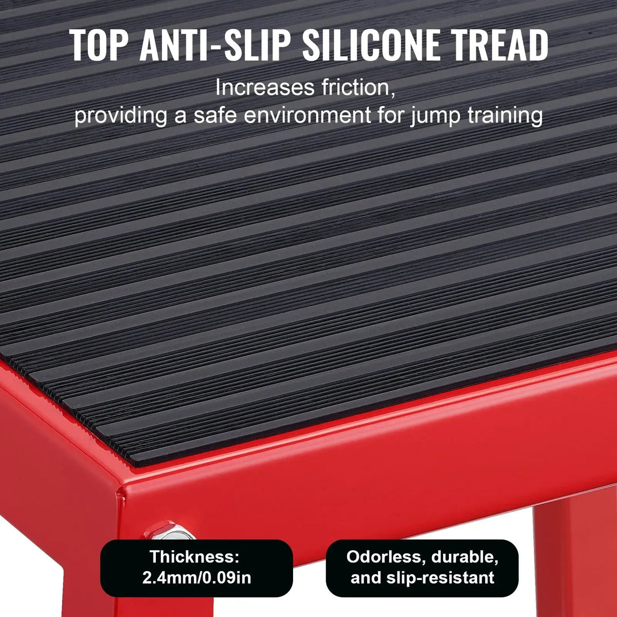 Plyometric Jump Box, 18 Inch Plyo Box, Steel Plyometric Platform and Jumping Agility Box, Red - Image 5