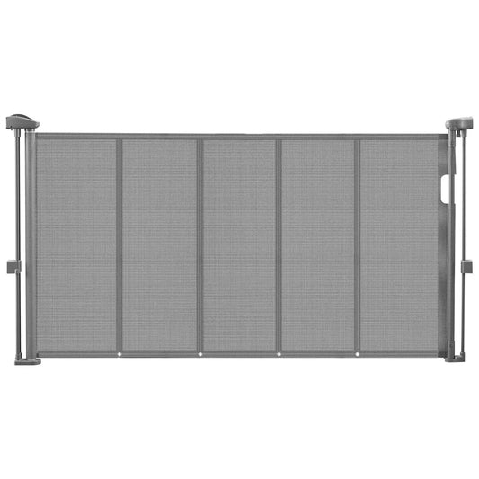 Retractable Baby Gate, 870 mm Tall, Extends up to 1400 mm Wide, Mesh Material, Doorways, Hallways, Playrooms, Gray