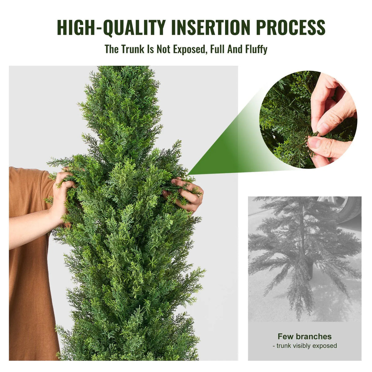2 Pack 36 Inch Artificial Cedar Topiary Trees with Pots UV Resistant Faux Evergreen Pine Cypress Plants for Indoor Outdoor Home Decor - Image 5