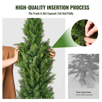 2 Pack 36 Inch Artificial Cedar Topiary Trees with Pots UV Resistant Faux Evergreen Pine Cypress Plants for Indoor Outdoor Home Decor - Image 5