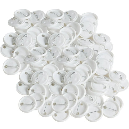 500 Sets 1.25 inch 32mm Pin Back Button Parts, Plastic/Metal Button, Clear Film, Machine NOT Included - Image 2