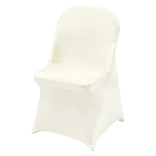 Stretch Spandex Folding Chair Covers, for Wedding, Holiday, Banquet, Party, Celebration, Dining (30PCS Ivory White)