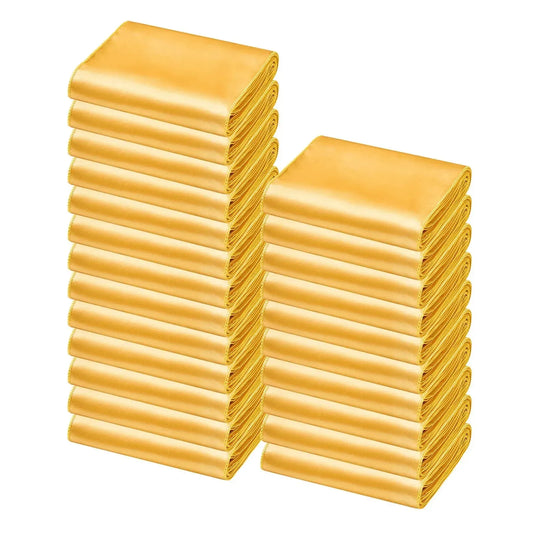 Stretch Spandex Chair Sashes Bows, Fitting Wedding, Holiday, Banquet, Party, Celebration Chair Decoration (50 PCS Gold)