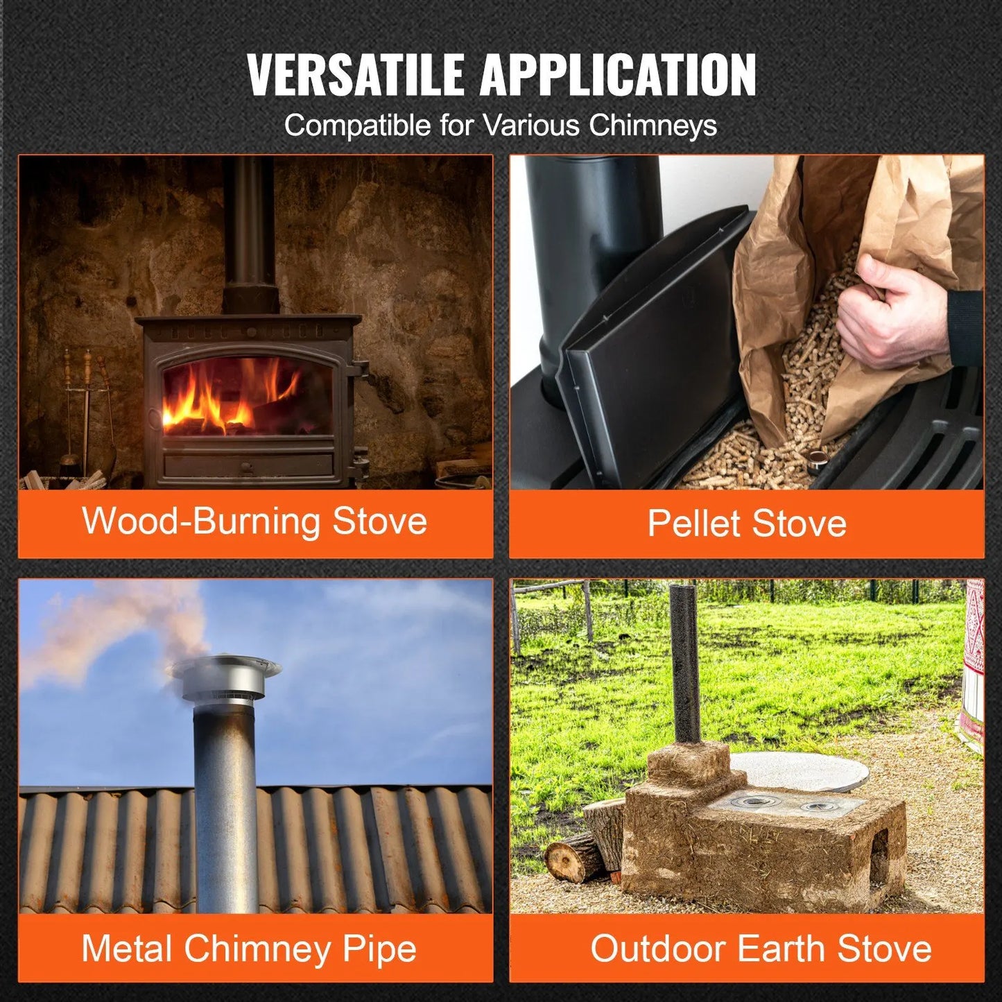 Chimney Cap 6 inch 304 Stainless Steel Round Roof Rain Cap Cover with Mesh Weather Resistant Flue Protector for Wood Stoves Oil Stoves and Outdoor Chimneys - Image 4