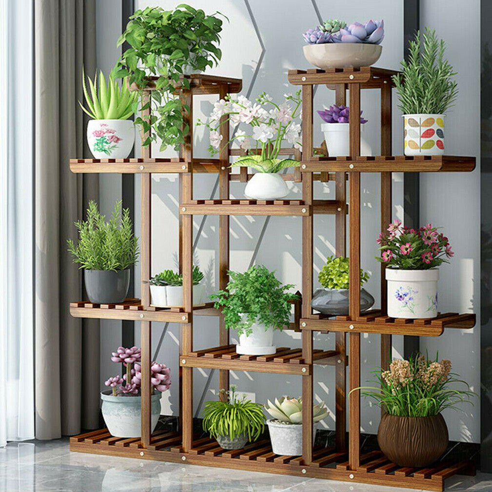Large Wood Plant Stand Shelf - Image 4