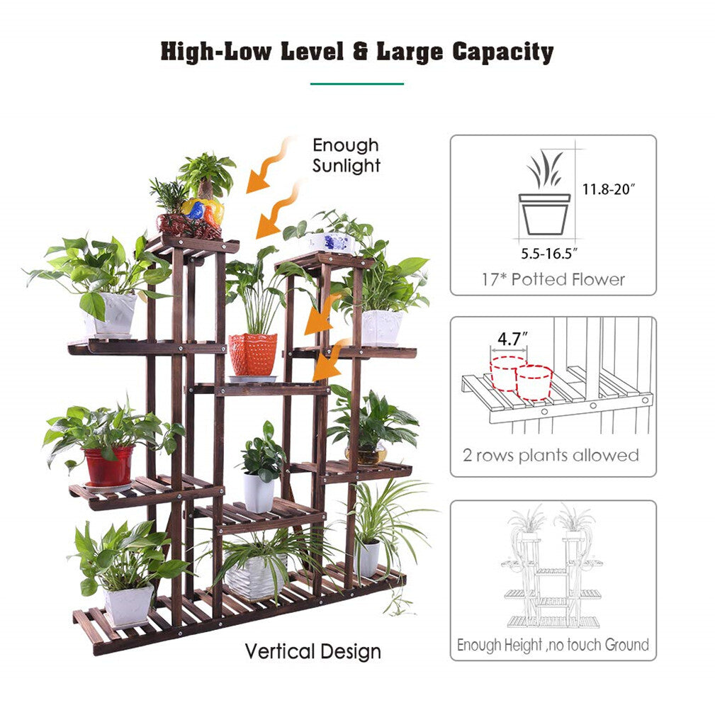 Large Wood Plant Stand Shelf - Image 8