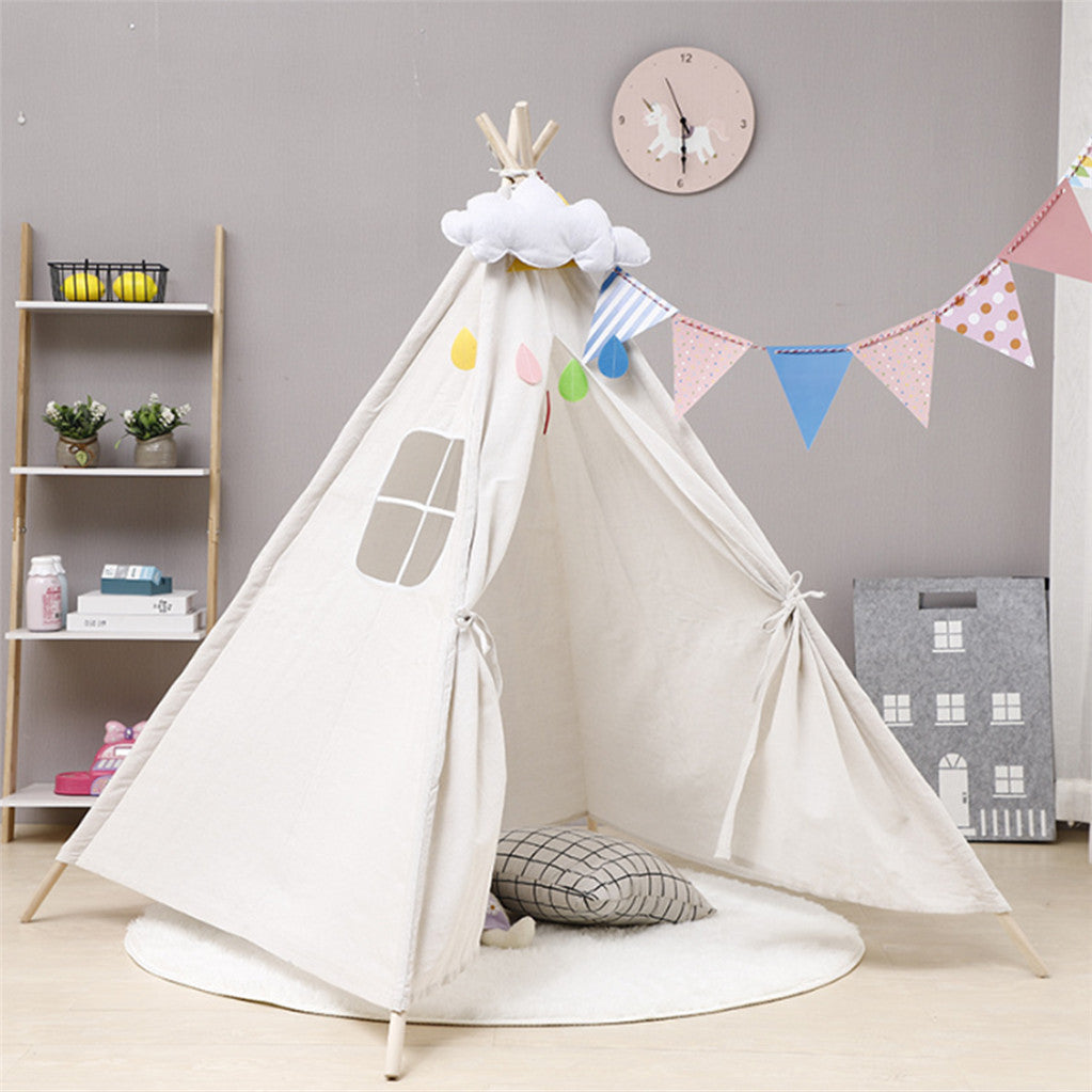 Folding Kids Tent Wigwam Teepee Childrens Play House Indoor Outdoor Girls Boys - Image 2