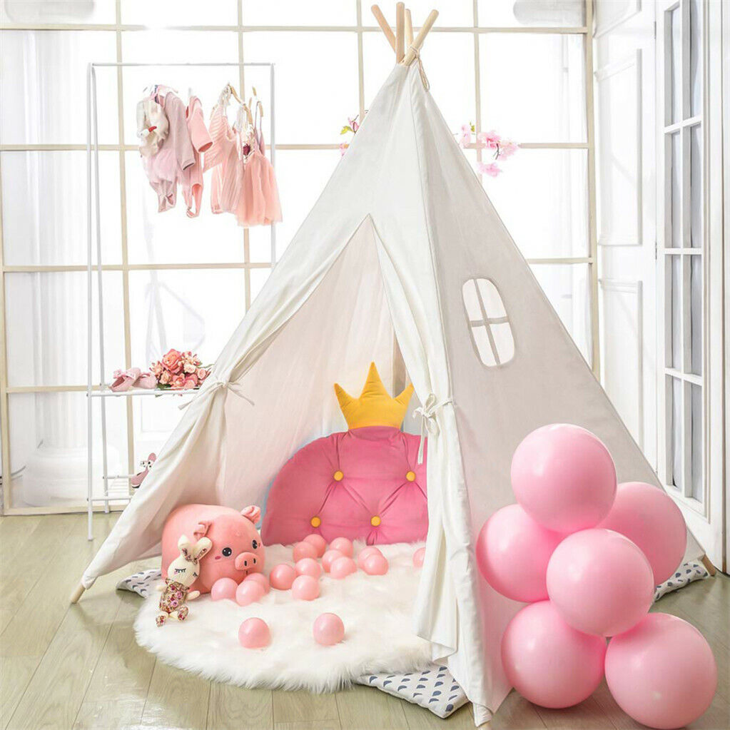 Folding Kids Tent Wigwam Teepee Childrens Play House Indoor Outdoor Girls Boys - Image 3