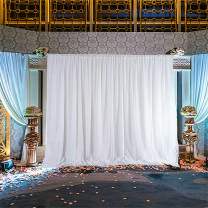 3mx6m 10ft Silk White Backdrop Drapes Curtain Wedding Ceremony Party Home Window Decor - Image 3