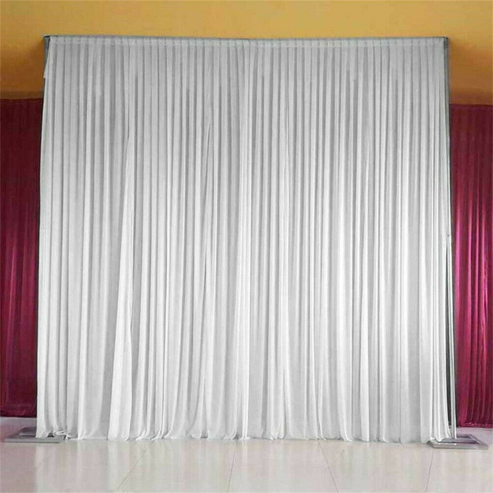 3mx6m 10ft Silk White Backdrop Drapes Curtain Wedding Ceremony Party Home Window Decor - Image 7
