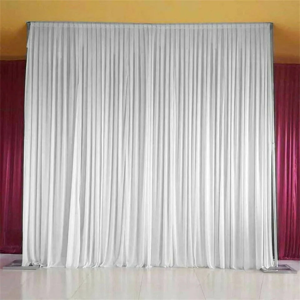 3mx6m 10ft Silk White Backdrop Drapes Curtain Wedding Ceremony Party Home Window Decor - Image 7