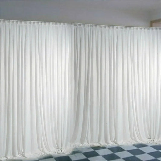 3mx6m 10ft Silk White Backdrop Drapes Curtain Wedding Ceremony Party Home Window Decor - Image 8