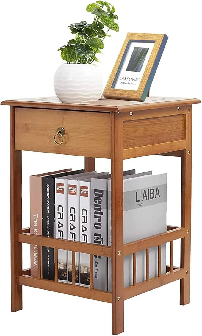 Classic Bedside Table Drawer Side Table Living Room Coffee Tea End Table