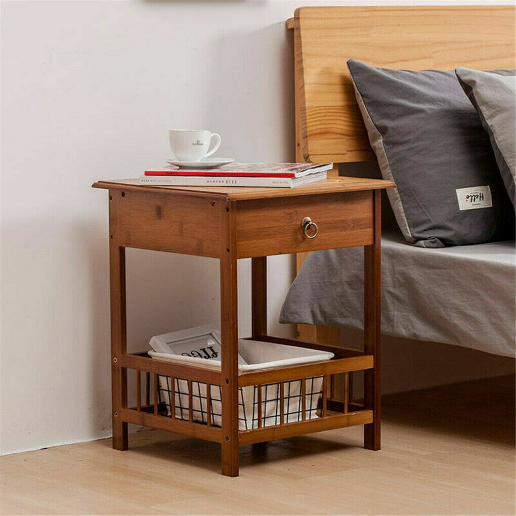 Classic Bedside Table Drawer Side Table Living Room Coffee Tea End Table - Image 3
