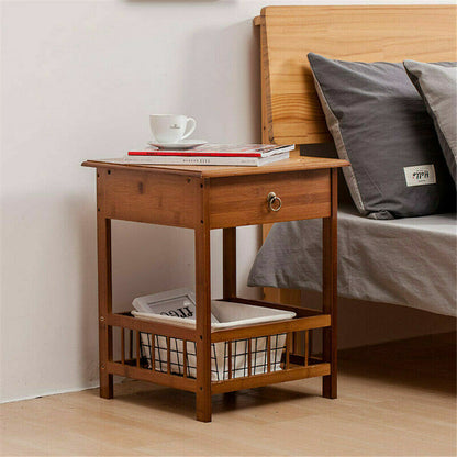 Classic Bedside Table Drawer Side Table Living Room Coffee Tea End Table - Image 3