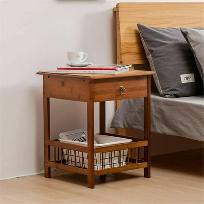 Classic Bedside Table Drawer Side Table Living Room Coffee Tea End Table - Image 3