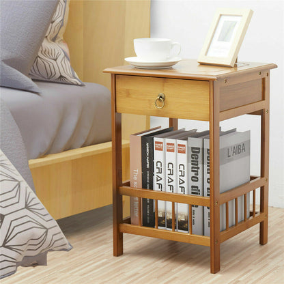 Classic Bedside Table Drawer Side Table Living Room Coffee Tea End Table - Image 4