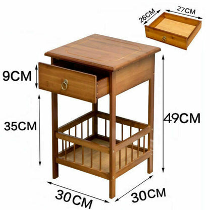 Classic Bedside Table Drawer Side Table Living Room Coffee Tea End Table - Image 5