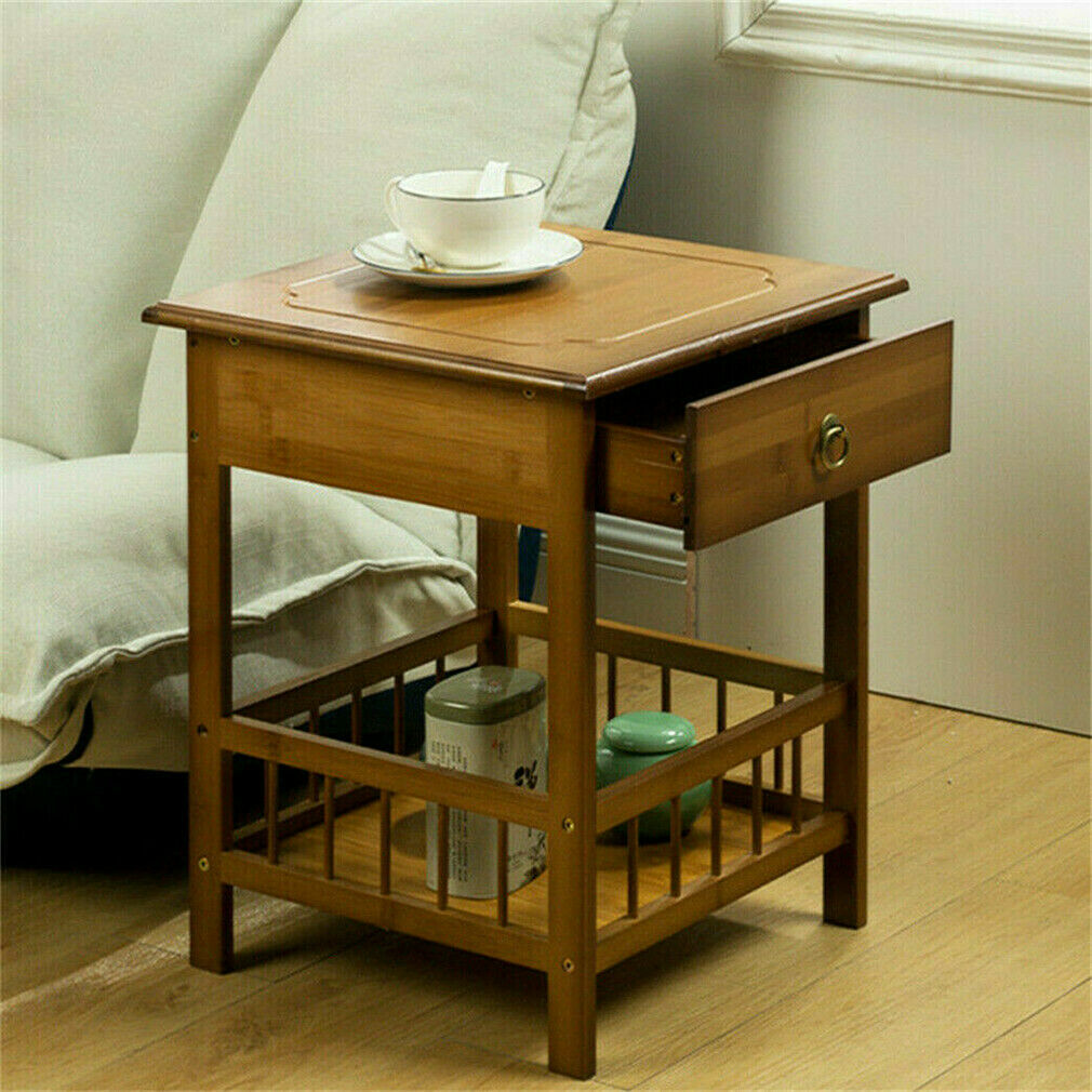 Classic Bedside Table Drawer Side Table Living Room Coffee Tea End Table - Image 6