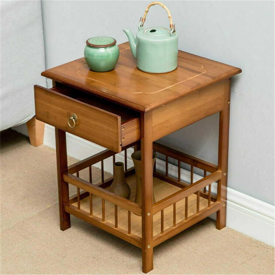 Classic Bedside Table Drawer Side Table Living Room Coffee Tea End Table - Image 8
