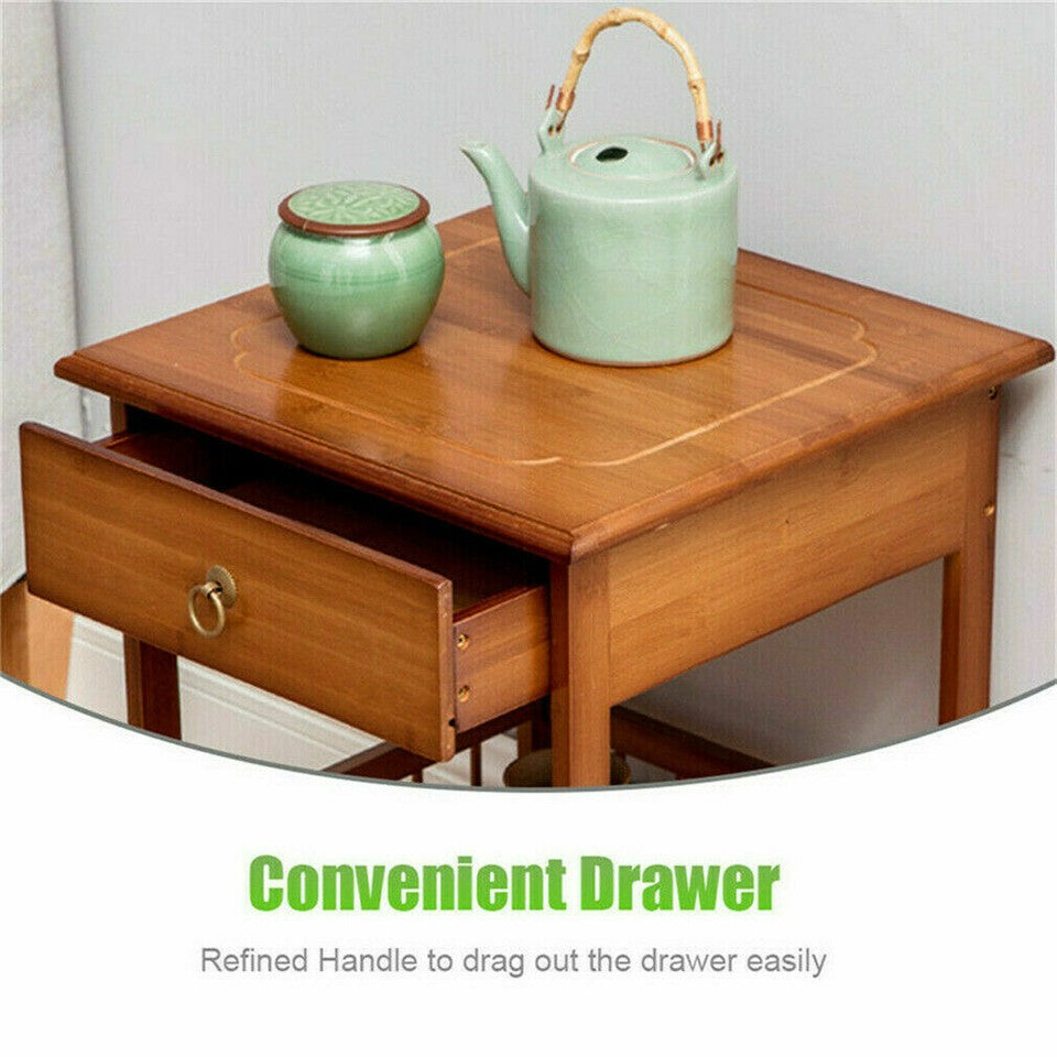 Classic Bedside Table Drawer Side Table Living Room Coffee Tea End Table - Image 9