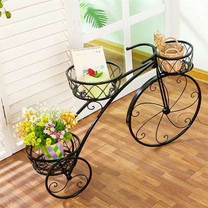 3 Tier Bicycle Style Flower Pots Indoor Outdoor Garden Shelf Rack Metal Plant Stand Au - Image 3