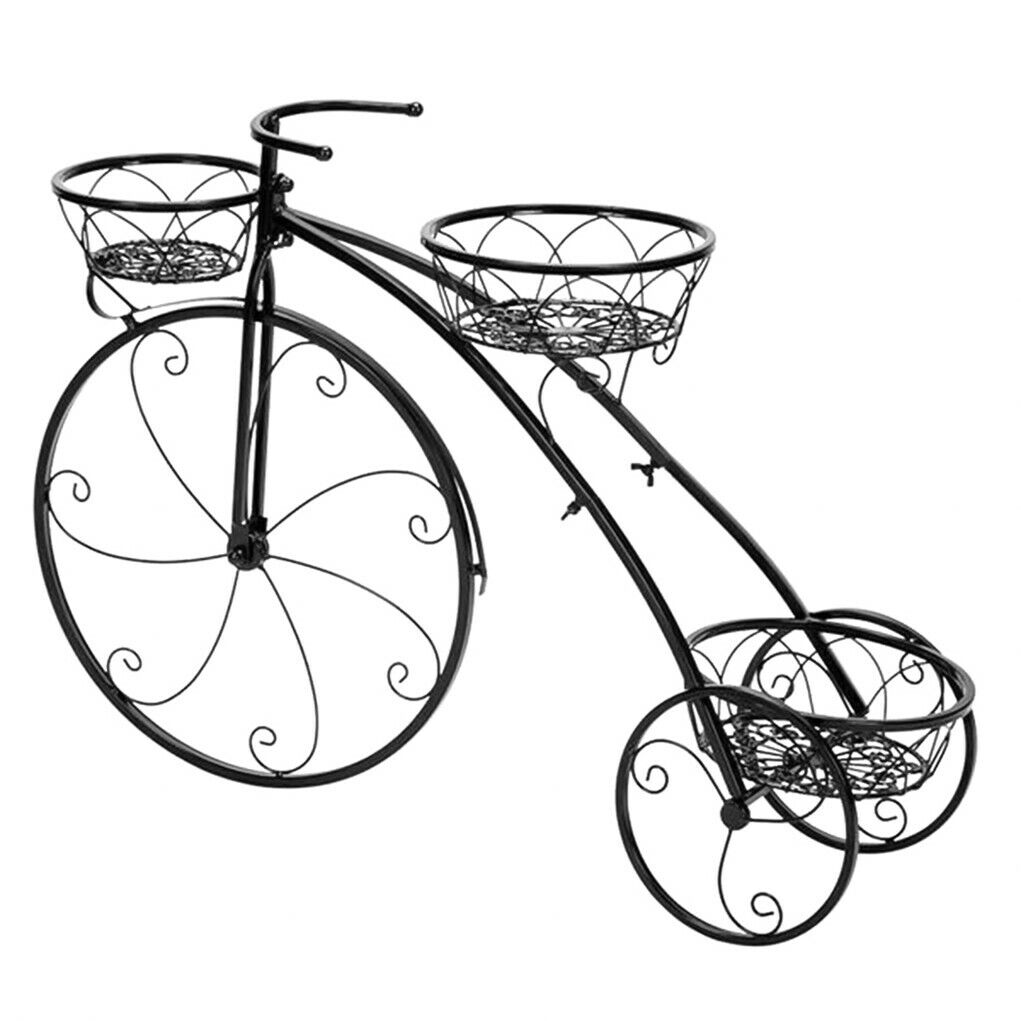 3 Tier Bicycle Style Flower Pots Indoor Outdoor Garden Shelf Rack Metal Plant Stand Au - Image 5