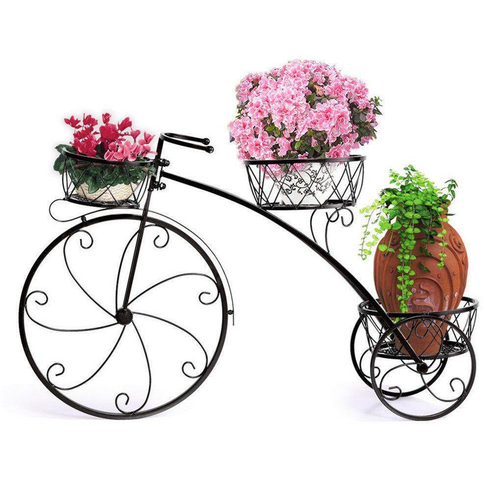 3 Tier Bicycle Style Flower Pots Indoor Outdoor Garden Shelf Rack Metal Plant Stand Au - Image 6