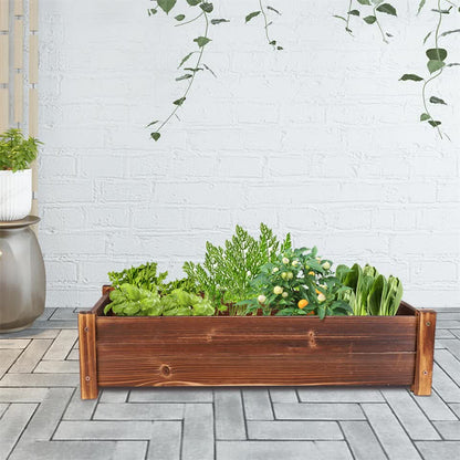Large Rectangular Wooden Planters Garden Outdoor Flower Plant Herbs Pot Boxes - Image 7