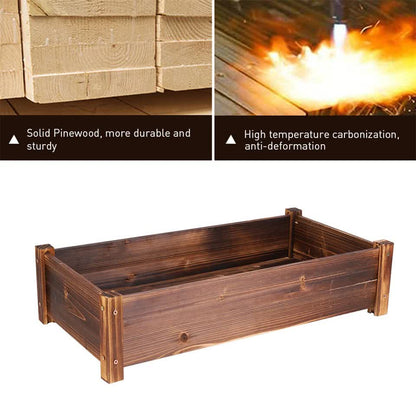 Large Rectangular Wooden Planters Garden Outdoor Flower Plant Herbs Pot Boxes - Image 8