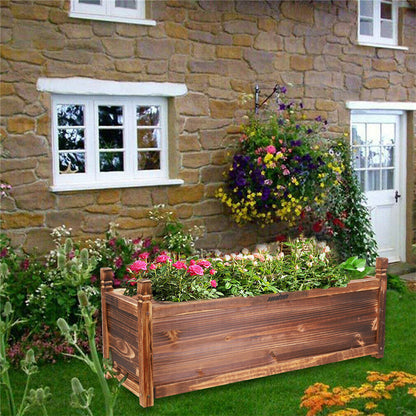 Fin Rot-Resistant Wood Modular Raised Garden Bed Outdoor Elevated Herb Planter Box - Image 3