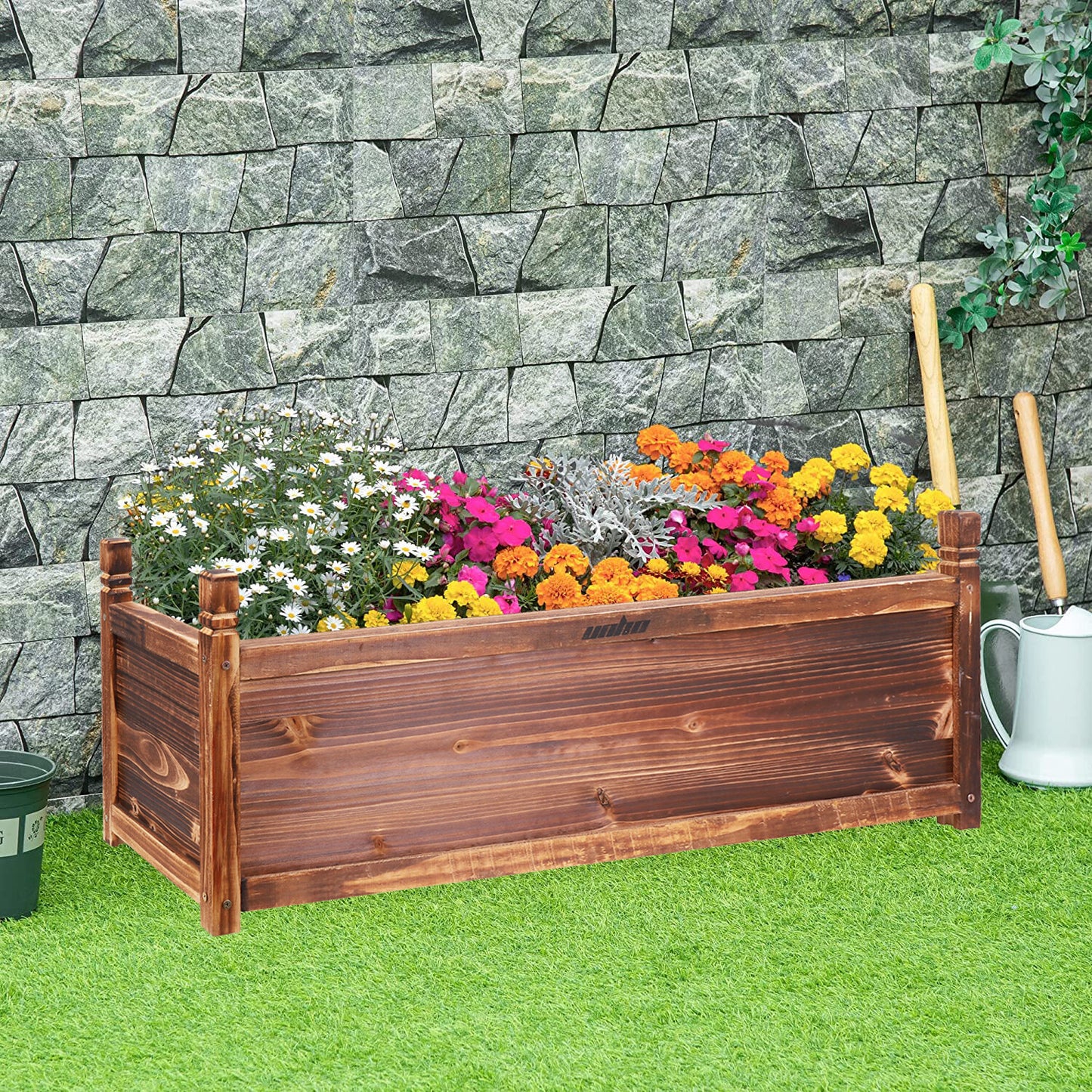 Fin Rot-Resistant Wood Modular Raised Garden Bed Outdoor Elevated Herb Planter Box - Image 4