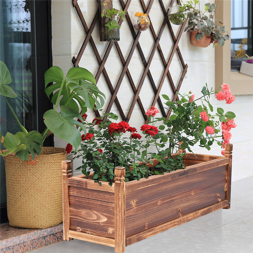 Fin Rot-Resistant Wood Modular Raised Garden Bed Outdoor Elevated Herb Planter Box - Image 6