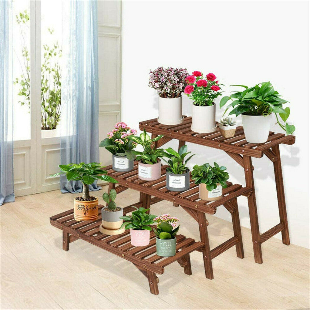 3pcs Plant Stand Flower Step Bench Rack Herb Storage Shelf Garden Indoor Outdoor - Image 3