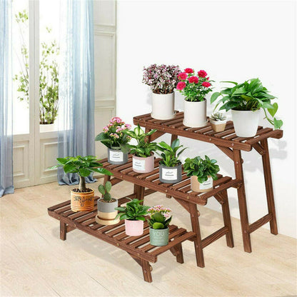 3pcs Plant Stand Flower Step Bench Rack Herb Storage Shelf Garden Indoor Outdoor - Image 3