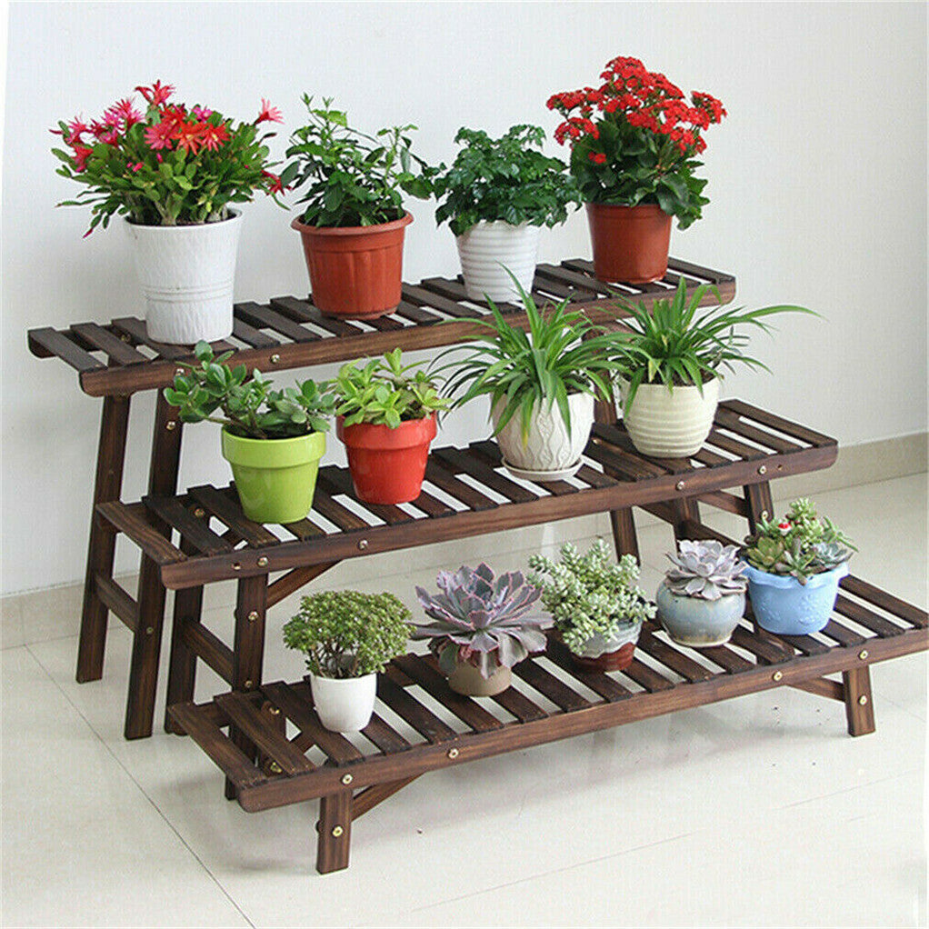 3pcs Plant Stand Flower Step Bench Rack Herb Storage Shelf Garden Indoor Outdoor - Image 4