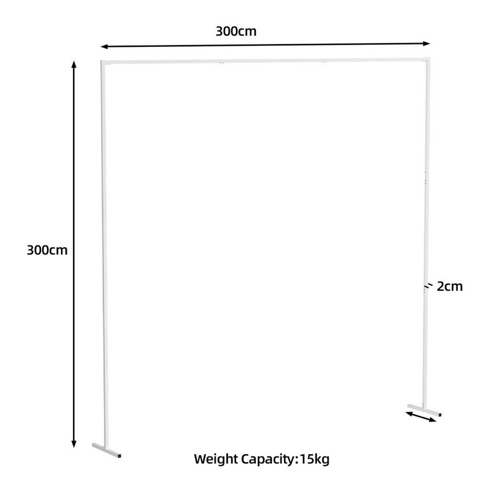 3x3M Square Wedding Arch Stand Metal Wedding Backdrop Decor White Flower Stand - Image 6