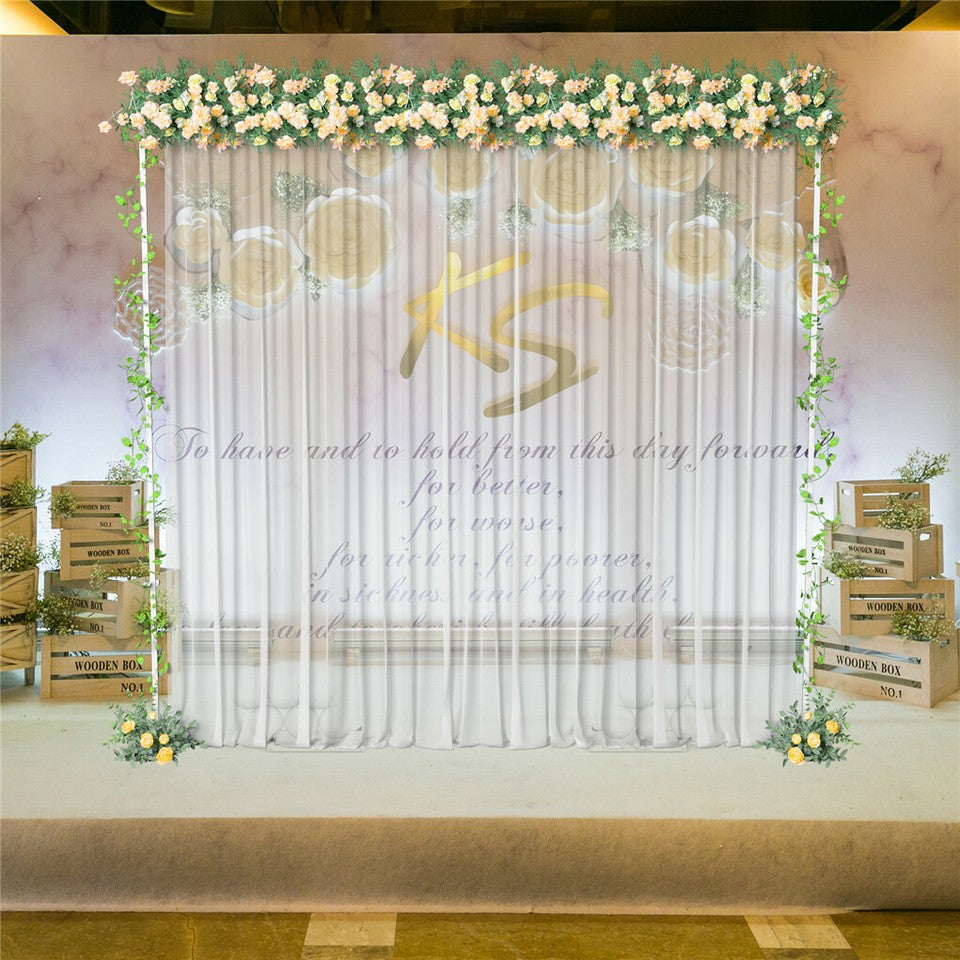 3x3M Square Wedding Arch Stand Metal Wedding Backdrop Decor White Flower Stand - Image 9