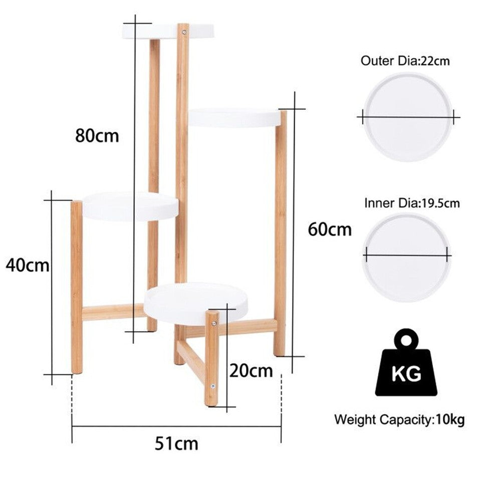 4-Tier Plant Stand Corner Flower Pot Holder - Image 3