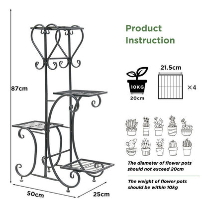 4-Tier Heavy Duty Plant Potted Stand Flower Planters Display Rack Outdoor Indoor - Image 7