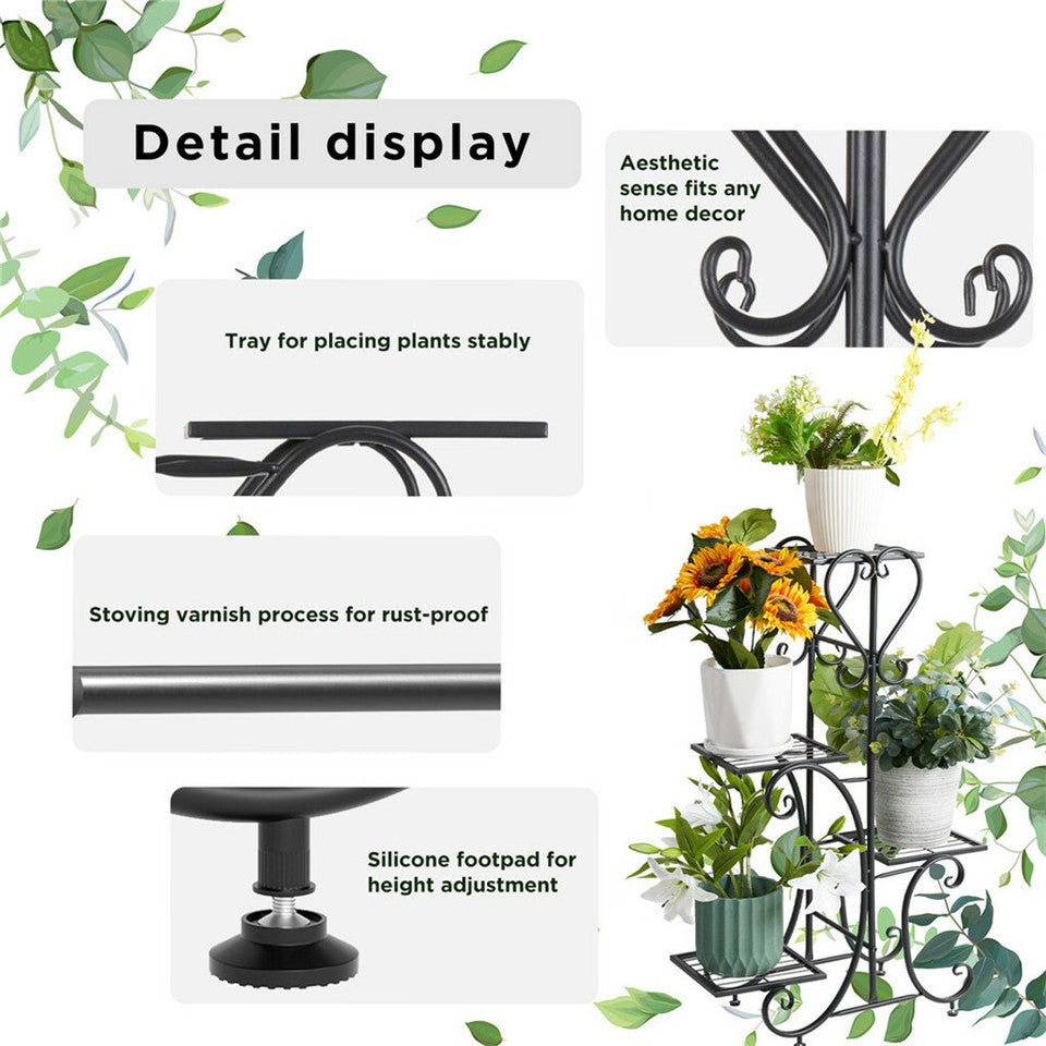 4-Tier Heavy Duty Plant Potted Stand Flower Planters Display Rack Outdoor Indoor - Image 9