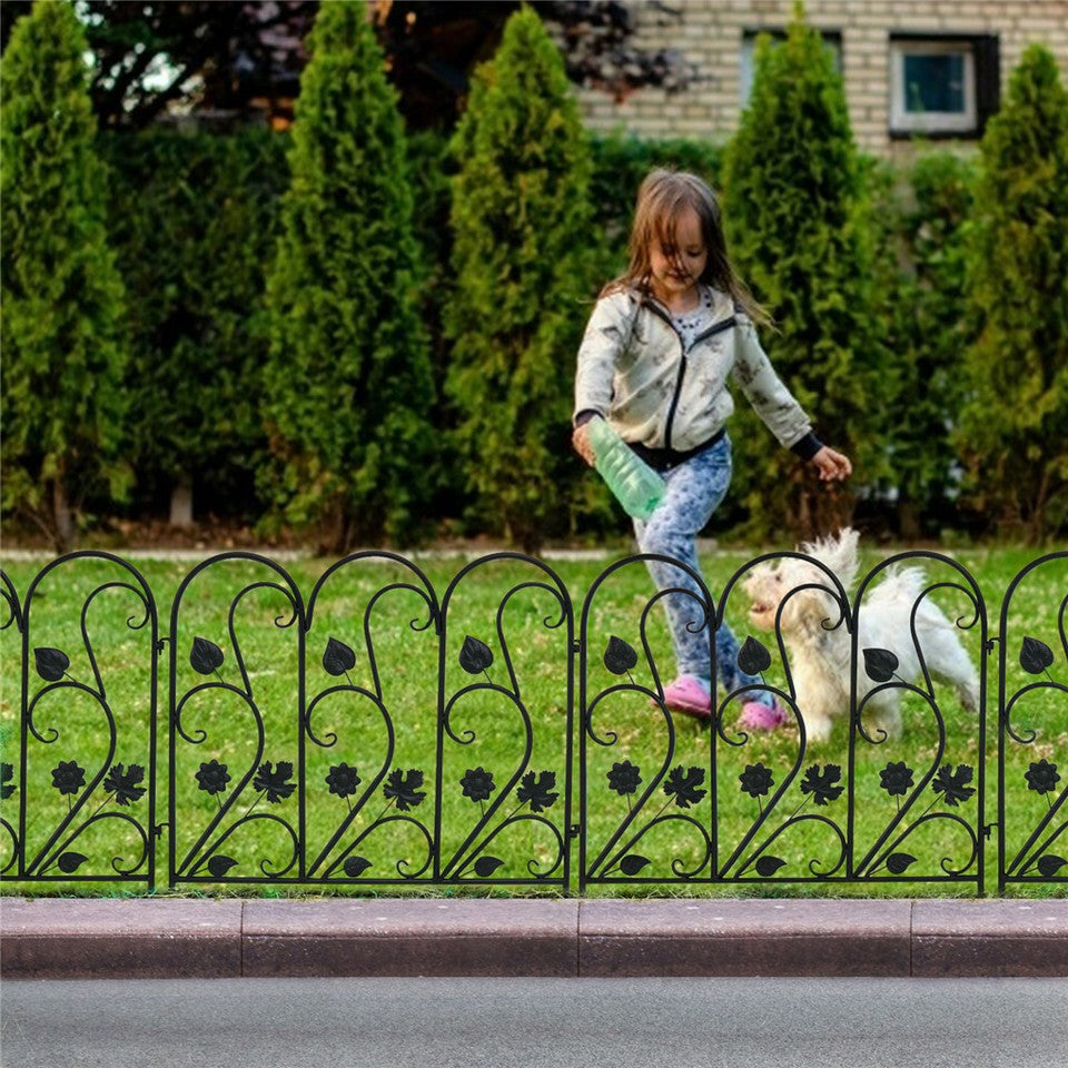 5-Piece Decorative Garden Fence Black Metal Wire Patio - Image 3