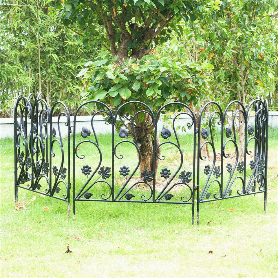 5-Piece Decorative Garden Fence Black Metal Wire Patio - Image 4