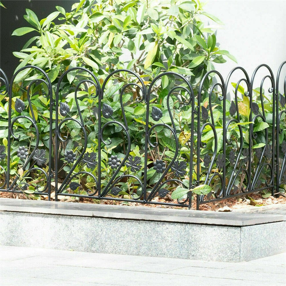 5-Piece Decorative Garden Fence Black Metal Wire Patio - Image 5
