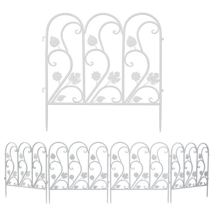 5PCS Decorative Garden Fence Folding Patio Fences Rustproof 59.5x62cm Landscape