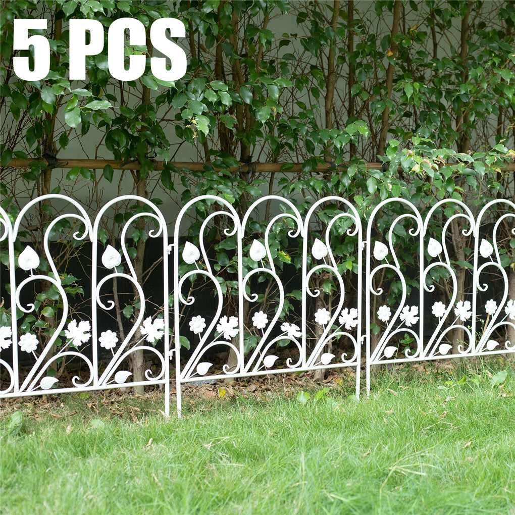 5PCS Decorative Garden Fence Folding Patio Fences Rustproof 59.5x62cm Landscape - Image 2