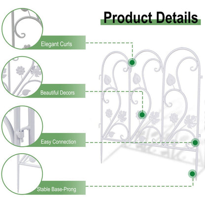 5PCS Decorative Garden Fence Folding Patio Fences Rustproof 59.5x62cm Landscape - Image 7