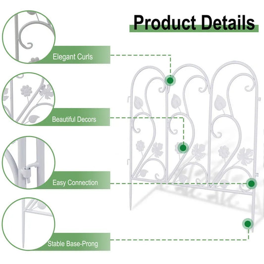 5PCS Decorative Garden Fence Folding Patio Fences Rustproof 59.5x62cm Landscape - Image 7