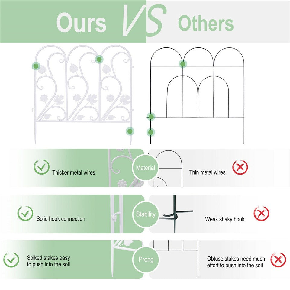 5PCS Decorative Garden Fence Folding Patio Fences Rustproof 59.5x62cm Landscape - Image 8
