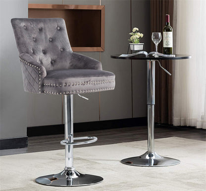 Elegant Swivel Bar Stool Velvet Airlift Counter Height Bar Kitchen Dining Chair - Image 6
